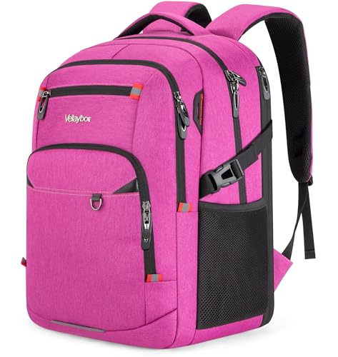 40L Expandable Laptop Backpack, Anti-thief Travel Backpack, Airline Approved Business Waterproof Carry on Luggage, Fits 15.6" Laptop for Men Women - color: Purple, size: 15.6 inches