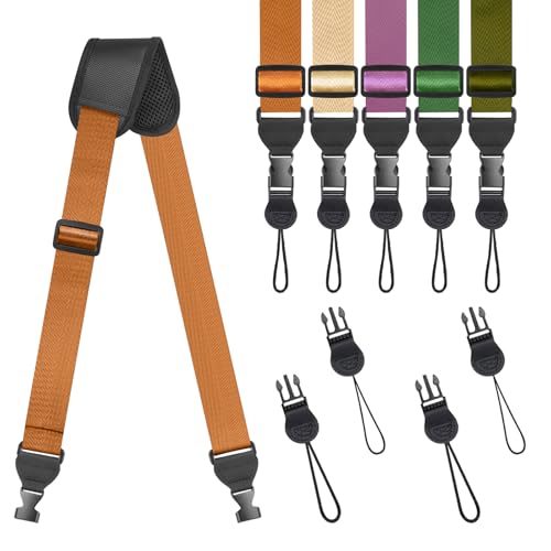 FIEIL Universal Shoulder Strap, Sandwich Mesh Padded Neck Lanyard, Replacement Comfortable Bag Strap for Camera, Cellphone Tablet,iPad, Laptop, Luggage Bag, Binocular(Brown) - color: Brown