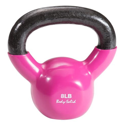 Body-Solid Vinyl Coated Kettlebells with Kettle Grip Handles, Perfect Kettlebells for Weight Training and Core Workout Exercise Equipments - style: 8lbs.