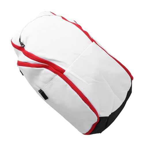 Yinhing Basketball Backpack with Laptop Compartment Large Capacity Lightweight Sports Backpack with Compartment for Wet Dry Separation - color: White Red