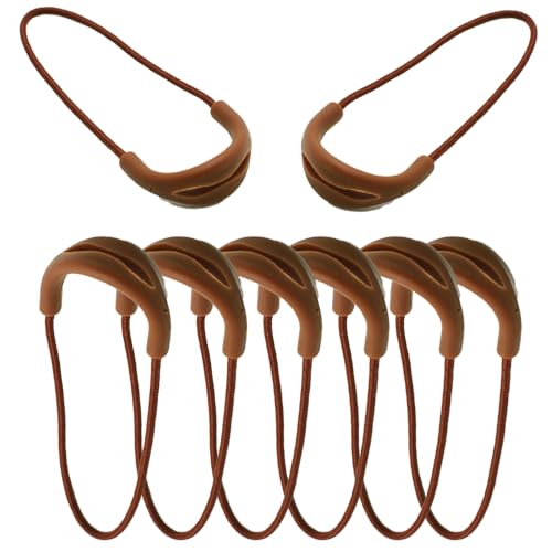 20pcs Colorful Zipper Pulls Replacement, Nylon Cord Zipper Tab for Jackets, Handbags, Luggage, Boots, Multiple Colors Available (Brown) - color: Brown