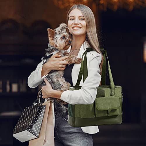 Dog Carrier, Cat Carrier, Pet Carrier, Foldable Waterproof Premium Oxford Cloth Dog Purse, Portable Bag Carrier for Small to Medium Cat and Small Dog - color: Green