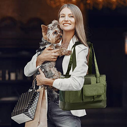 Dog Carrier, Cat Carrier, Pet Carrier, Foldable Waterproof Premium Oxford Cloth Dog Purse, Portable Bag Carrier for Small to Medium Cat and Small Dog - color: Green
