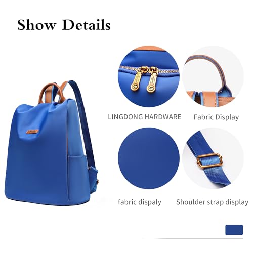 Women's Backpack Purse Nylon Anti-theft Casual Water Resistant Lightweight Small Shoulder Bags 2026 for Travle Cute Fashion Camping Bag for Work Daily Going Out Dackpack Ladies Royal Blue - color: Royal Blue