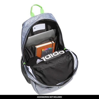 adidas Excelerator School Backpack, 33L - color: Adi Font Madness Stone Grey/Lucid Lime Green, size: OSFA