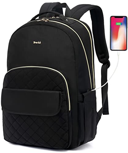 Laptop Backpack for Women Travel Business Backpacks 15.6 inch,College Bookbag Schoolbag for Girls Teacher Backpack Daypack TSA Friendly for School,Black - color: Black, size: 15.6 inch