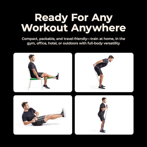 Sunny Health & Fitness Versatile Resistance Bands (Single or Combo Set) for Strength Training, Power Cage, Squat Rack, Home Gym, Body Stretching, Physical Therapy – 100, 140, 160, 180 & 10-75 LB Combo - style: 15-95 LB Combo