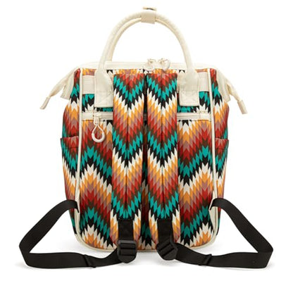 Montana West Wrangler Aztec Callie Diaper Bag Backpack with Stroller Straps Multifunction Baby Travel Bag WG2211-9110TN - color: Classic Tan