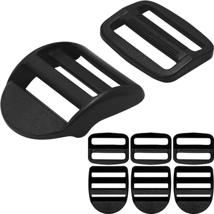 LASIGHT 4 Pack Slider Ladder Lock Buckle and Tri-glide Slide for 3/4", 1", 1-1/4", 1-1/2", 2" Webbing Strap - style: Fit 1 1/4" Webbing