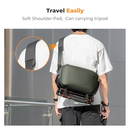 K&F CONCEPT Camera Sling Bag Crossbody Bag Waterproof Camera Shoulder Backpack DSLR/SLR/Mirrorless Camera Case - color: 13 Deep Green Large