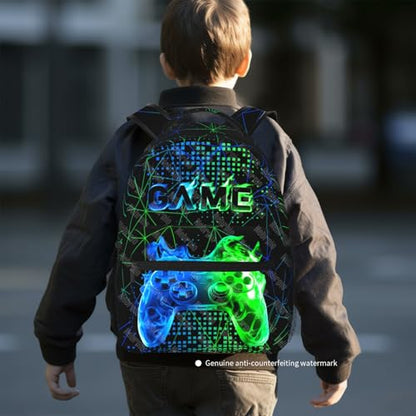 School Backpack For Boys Gaming Boys Backpack Cool Game Bookbag For Kids Children Elementary Middle School Ages 6-18 Video Game Back Pack - color: Game