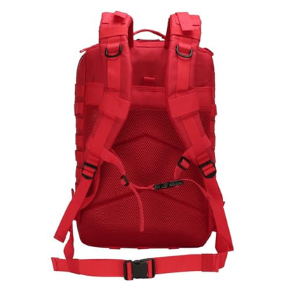 45L Military Tactical Backpack for Men & Women Bug Out Bag Assault pack Molle Daypack Hiking Trekking Rucksack(45L red) - color: 45l Red
