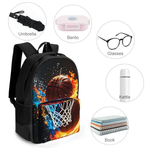Throw Basketball Backpack, Durable Polyester Daypack with Laptop Compartment, Reinforced Bottom, Adjustable Shoulder Straps And Multi Pockets for Travel And Daily Use - color: Throw Basketball