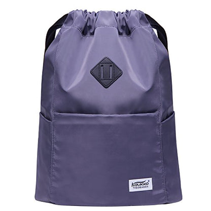 KAUKKO Drawstring Sports Backpack Gym Yoga Bag Shoulder Rucksack for Men and Women(K3031-2 Gray) - color: Grey3031-2