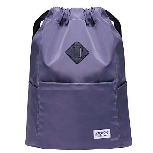KAUKKO Drawstring Sports Backpack Gym Yoga Bag Shoulder Rucksack for Men and Women(K3031-2 Gray) - color: Grey3031-2
