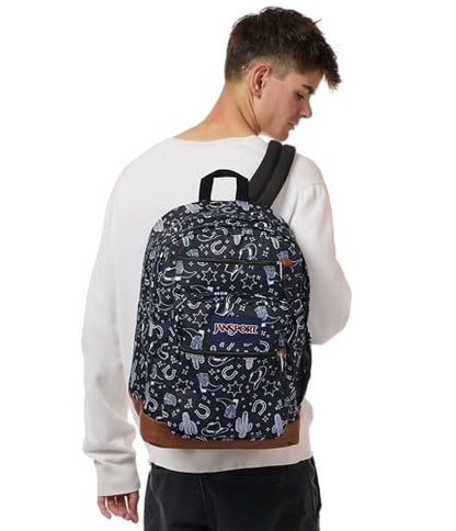 JanSport Cool Backpack with 15-inch Laptop Sleeve, Large Computer Bag Rucksack with 2 Compartments, Ergonomic Straps, Wild West Escape - color: Wild West Escape Black/Black/White