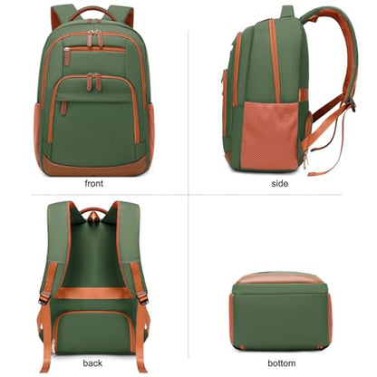 BOVIP Travel Backpack For Men Women,40L Carry On Backpack Flight Approved,TSA Personal Item Travel Bag Fits 17 Inch Laptop,Business Weekender Overnight Daypack Green - color: Green