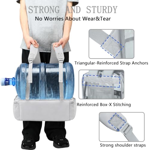Clear Backpack for School,18 Inch Extra Large Heavy Duty Bookbag for Girls and Boys,Durable See Through PVC Transparent School Backpack for TravelGrey - color: Grey