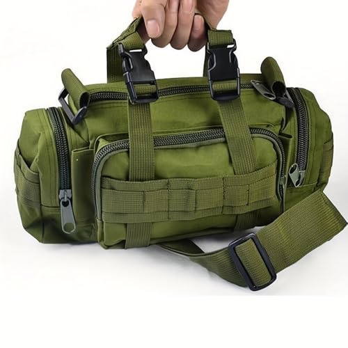 Deployment Bag Waist Tactical Pack Small Sling Pack Hand Carry Handlebar Bag (Military Green) - color: Military Green