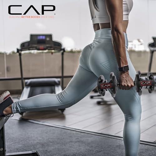 CAP ADJUSTABELL Adjustable Dumbbell Weights - Singles & Pairs | 12.5 lb, 25 lb & 55 lb | Multiple Handle Options - size: 25 lb - Honeycomb Black Handle, style: Pair