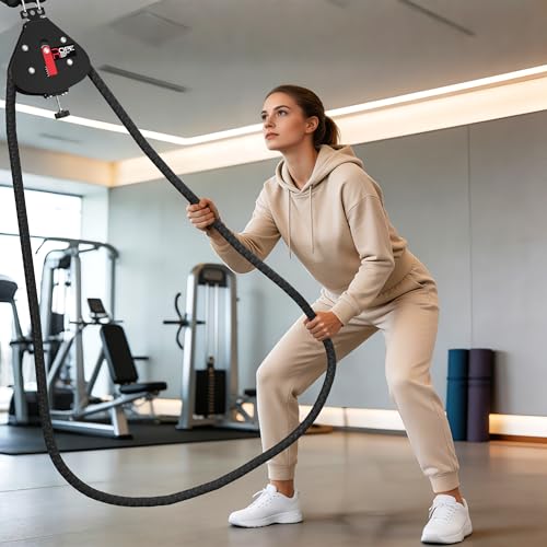 Endless Rope Trainer, Portable Pulley System with Adjustable Resistance, Home Gym Suspension Infinity Rope with 14 FT Closed-Loop, for Grip, Arms, Back, Body Coordination Exercises