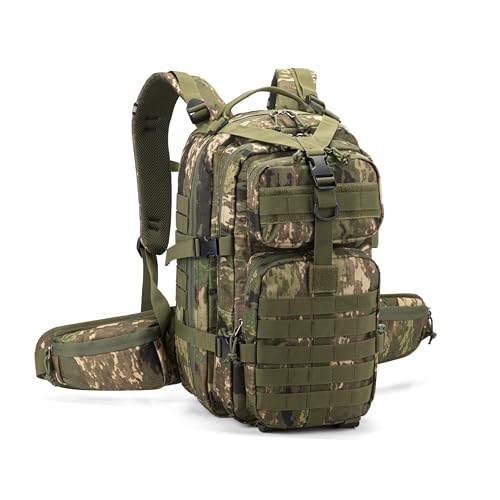 Camo hunting backpack，small tactical backpack, military backpack for men， camping backpack, 3-day bag(Camouflage) - color: Ruins Camouflage