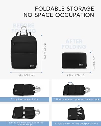 Lightweight Personal Item Bag 17x10x9 Ultralight 0.5lb Foldable Travel Backpack for Women Men College Casual Daypack - color: Blue