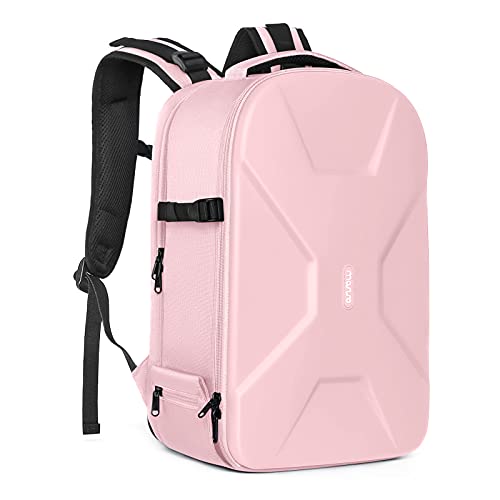 MOSISO Camera Backpack, DSLR/SLR/Mirrorless Photography Camera Bag 15-16 inch Waterproof Hardshell Case with Tripod Holder&Laptop Compartment Compatible with Canon/Nikon/Sony, Pink - color: Pink