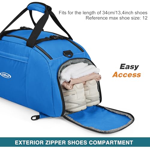 40L/70L 3-Way Duffle Bag Gym Sport Duffel Backpack Shoe Compartment | Foldable Packable,Water-resistant Nylon, Large Capacity, for Travel, Weekender, Blue - color: Blue