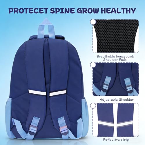 15 inch Primary School Kindergarten Schoolbag Leisure Cool Cute Cartoon Travel Backpack For Boys Girls Ages 6-10 Use - color: Dinosaur Blue, size: Large