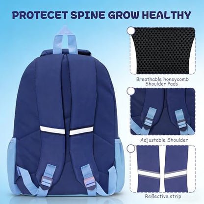 15 inch Primary School Kindergarten Schoolbag Leisure Cool Cute Cartoon Travel Backpack For Boys Girls Ages 6-10 Use - color: Dinosaur Blue, size: Large