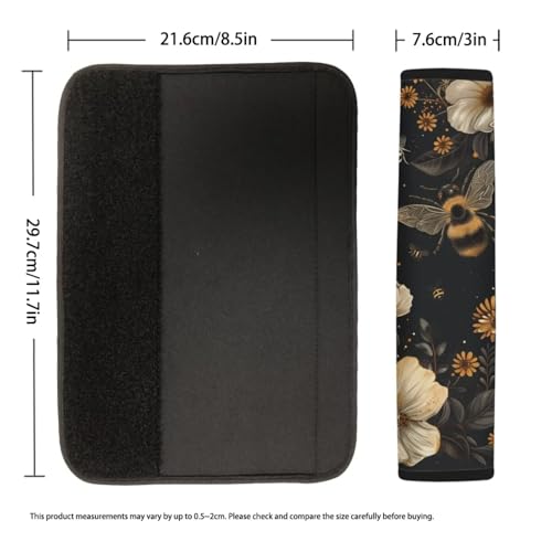 Forchrinse Bee Flower Car Seat Belt Cover Pads for Women Men Soft Seatbelt Shoulder Pads 2 Pack, Safety Belt Strap Pad Protector - color: Bee Flower Print