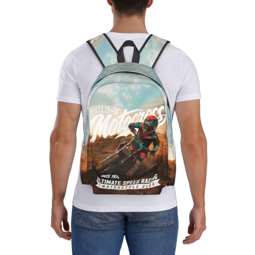 Dirt-Bike Backpack Motocross Motorcycle Vehicle School Bag Lightweight Bookbag Casual Daypack for Girls Boys Kids Women Men Travel Laptop 16 Inch - color: Motocross