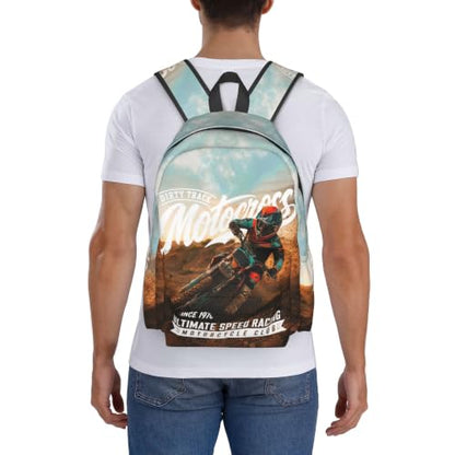 Dirt-Bike Backpack Motocross Motorcycle Vehicle School Bag Lightweight Bookbag Casual Daypack for Girls Boys Kids Women Men Travel Laptop 16 Inch - color: Motocross