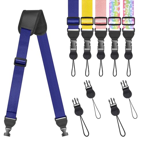 FIEIL Universal Shoulder Strap, Sandwich Mesh Padded Neck Lanyard, Replacement Comfortable Bag Strap for Camera, Cellphone Tablet,iPad, Laptop, Luggage Bag, Binocular(Prussian Blue) - color: Prussian Blue