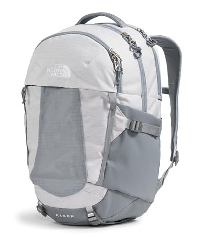 The North Face Women's Recon Everyday Laptop Backpack - Commuter Travel Bag, 18" Laptop Sleeve, Water-Repellent, TNF White Metallic Mélange/Mid Grey-NPF, One Size - color: Tnf White Metallic Mélange/Mid Grey-npf