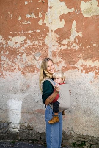 Beco Toddler Carrier with Extra Wide Seat, 100% Cotton - Front-Carry & Backpack Style - Lightweight & Ergonomic Sling Carrier for Children (24-48 Months) - Ecru - color: Ecru
