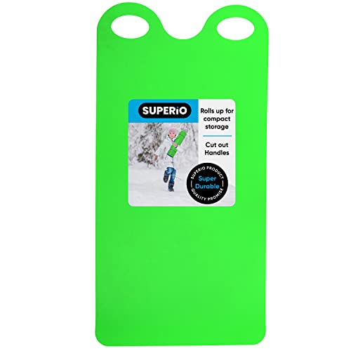 Superio Snow Slider Mat, Flexible Snow Sled Flying Carpet, Roll up Sleds for Kids 36" / Adults 54" Lightweight Plastic Snowboard Sled, 1 Pack - color: Green, size: 36"