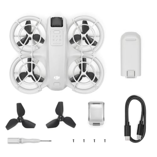 DJI Neo, Mini Drone with 4K UHD Camera for Adults, 135g Self Flying Drone that Follows You, Palm Takeoff, Subject Tracking, QuickShots, Stabilized Video, Built-In Propeller Guard (Controller-Free) - style: DJI Neo (Controller-Free)