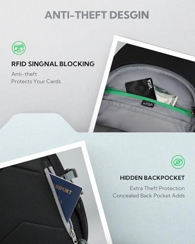 WATERFLY Sling Bag Crossbody Backpack: 8L RFID Anti Theft Cross Body Shoulder Bag Travel Crossover Side Bag for Men Women - color: Black