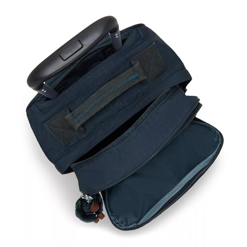 Kipling Women's Gaze Large Rolling, Durable, Wheeled Backpack with Adjustable Shoulder Straps, Nylon Book Bag, True Blue Tonal, 8.25" L x 17.25" H x 12.25" D,100352251 - color: True Blue Tonal