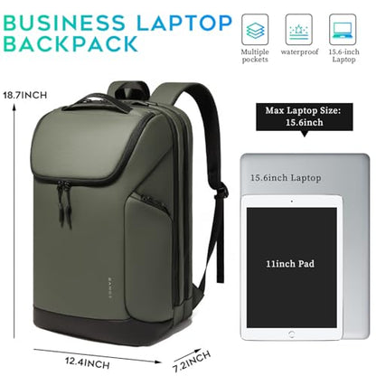 FUTURE AESTHETICS Business Commute Backpack for Men and Women, Waterproof 15.6 Inch Laptop Backpack, Durable Flight-Approved Travel Backpack for Work/College, Green - color: Green
