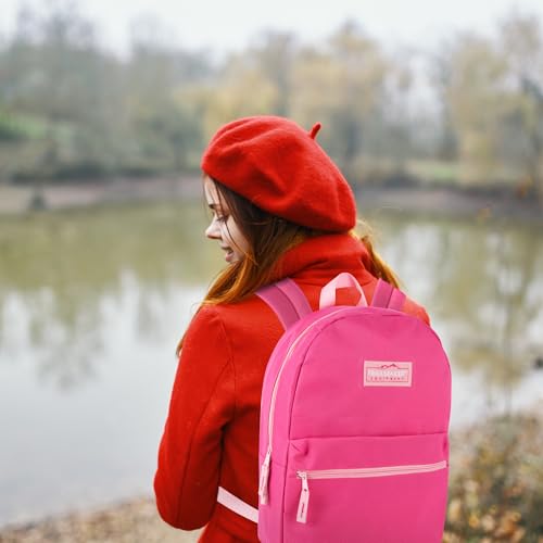 Trail maker Classic 17 inch Backpacks with Adjustable Padded Straps | School Backpacks for Girls, Boys (Pink) - color: Pink