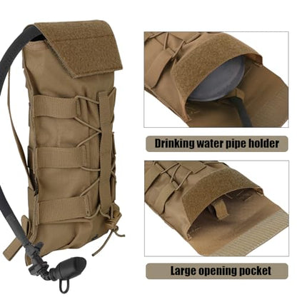 PETAC GEAR 1.5L / 3L Tactical Hydration Pack，Molle Carrier Pouch for 50 oz /100 oz Hydration Bladder Daypack Water Backpack. - color: CB, size: 1.5L bag only