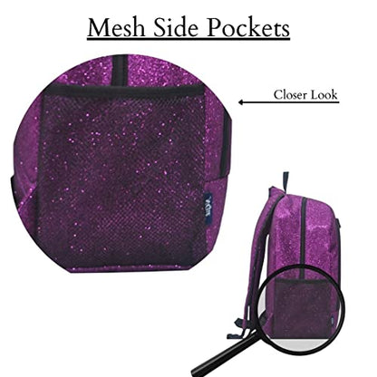 NGIL Canvas School Backpack (Glitter-Purple) - color: Glitter-purple