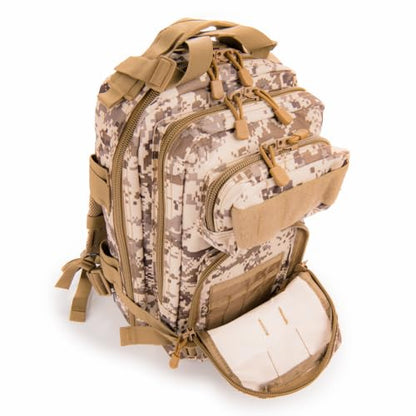 Medium Backpack with Pistol Retention System, Desert Digital, Concealed Carry Capability with MOLLE Webbing Exterior for Modular Gear Expansion - color: Desert Digital