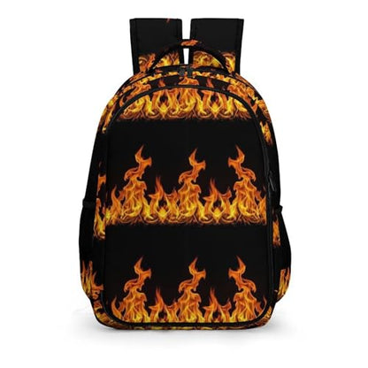Water Resistant Travel Daypack Fire, Lightweight Laptop Backpack with Water Bottle Pockets for Men Women College Work - color: Pattern (349)