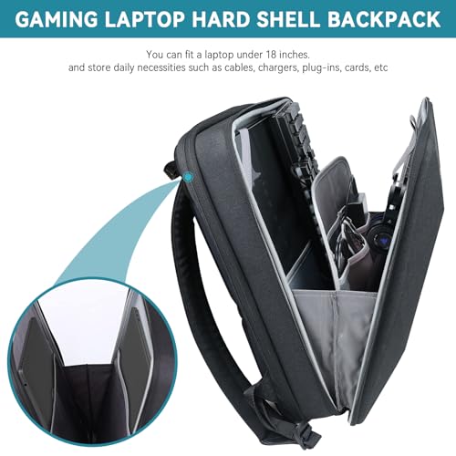Smatree 17-18inch Hard Travel Men Gaming Laptop Bag for Alienware 18 Area-51/x17 R2, ASUS Vivobook 17/TUF Gaming A17/F17, MSI Stealth 18 AI/Titan 18/CreatorPro X18, Lenovo V17/HP Laptop 17 Backpack - color: Black-for 17.3 Inch