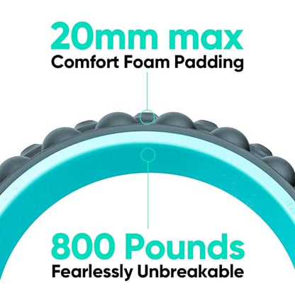FitBeast Back Roller, Back Wheel Foam Roller - Targeted Muscle Roller for Deep Tissue Massage, Back Stretcher - color: Blue, size: 6''+9''+12''