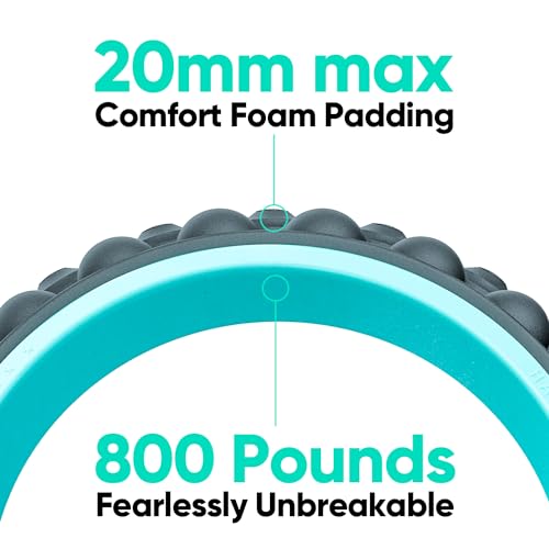 FitBeast Back Roller, Back Wheel Foam Roller - Targeted Muscle Roller for Deep Tissue Massage, Back Stretcher - color: Blue, size: 12''
